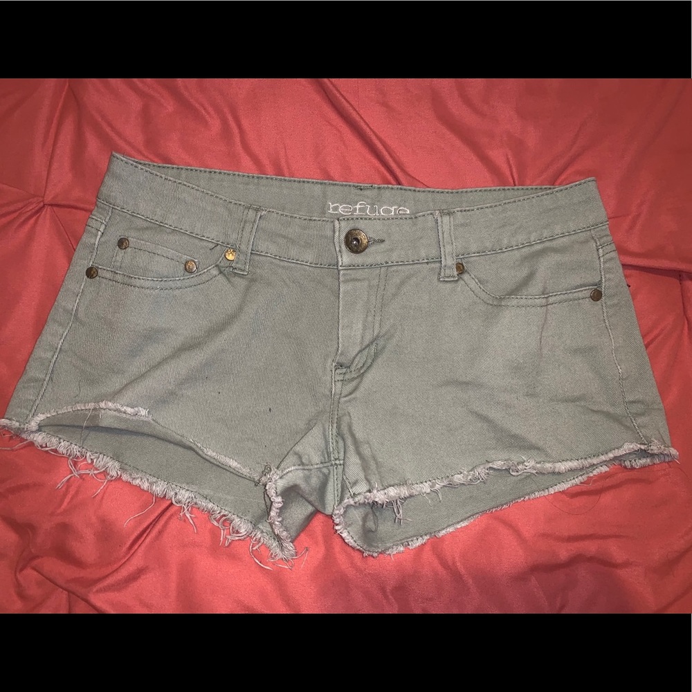 Olive Green Jean Shorts
